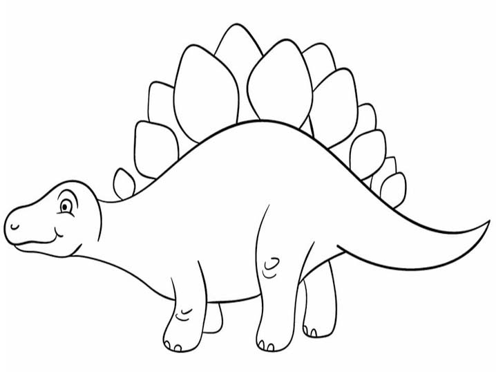 Fise de colorat cu Stegosaurus imprimabil gratuit uşor