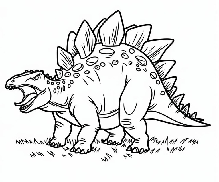 Fise de Colorat cu Stegosaurus imprimabil pentru copii