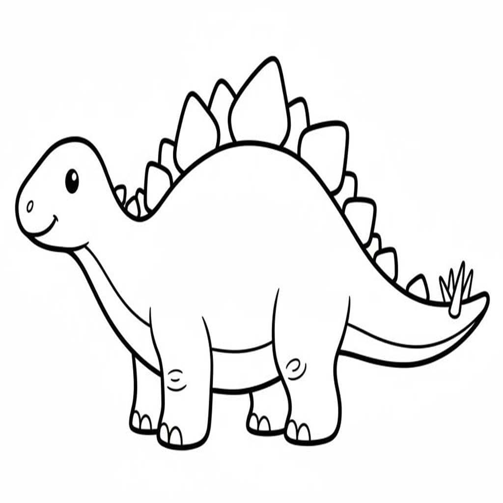 Fise de colorat cu Stegosaurus imprimabil uşor