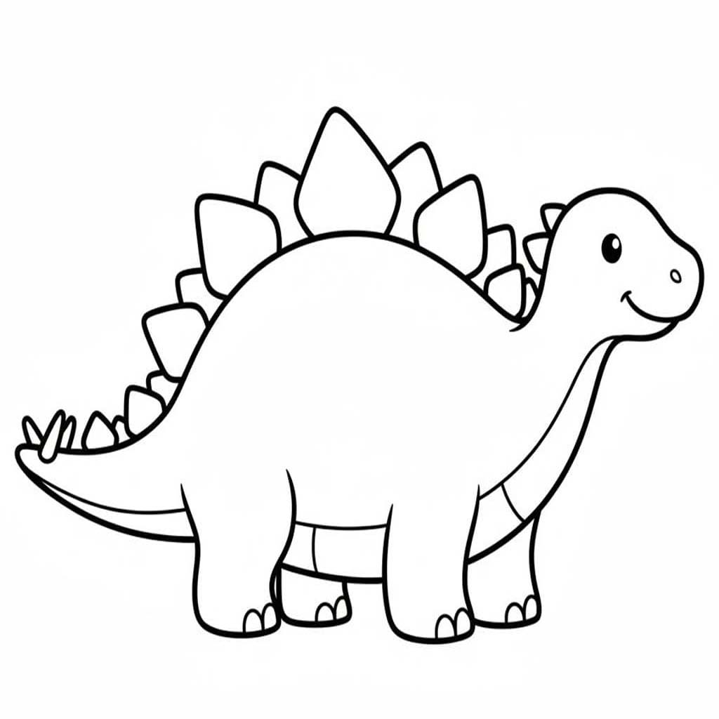 Fise de colorat cu Stegosaurus pentru copii