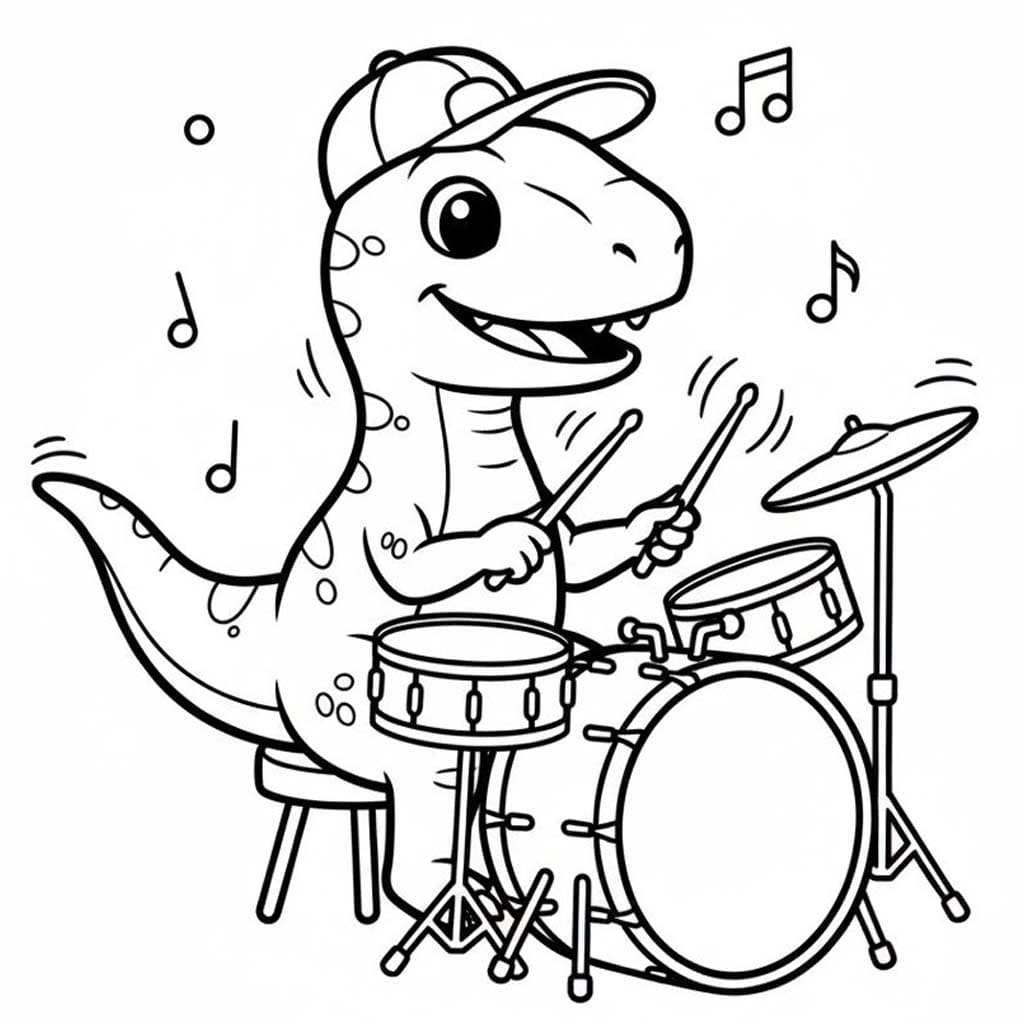 Fise de colorat cu Velociraptor bazic la copii