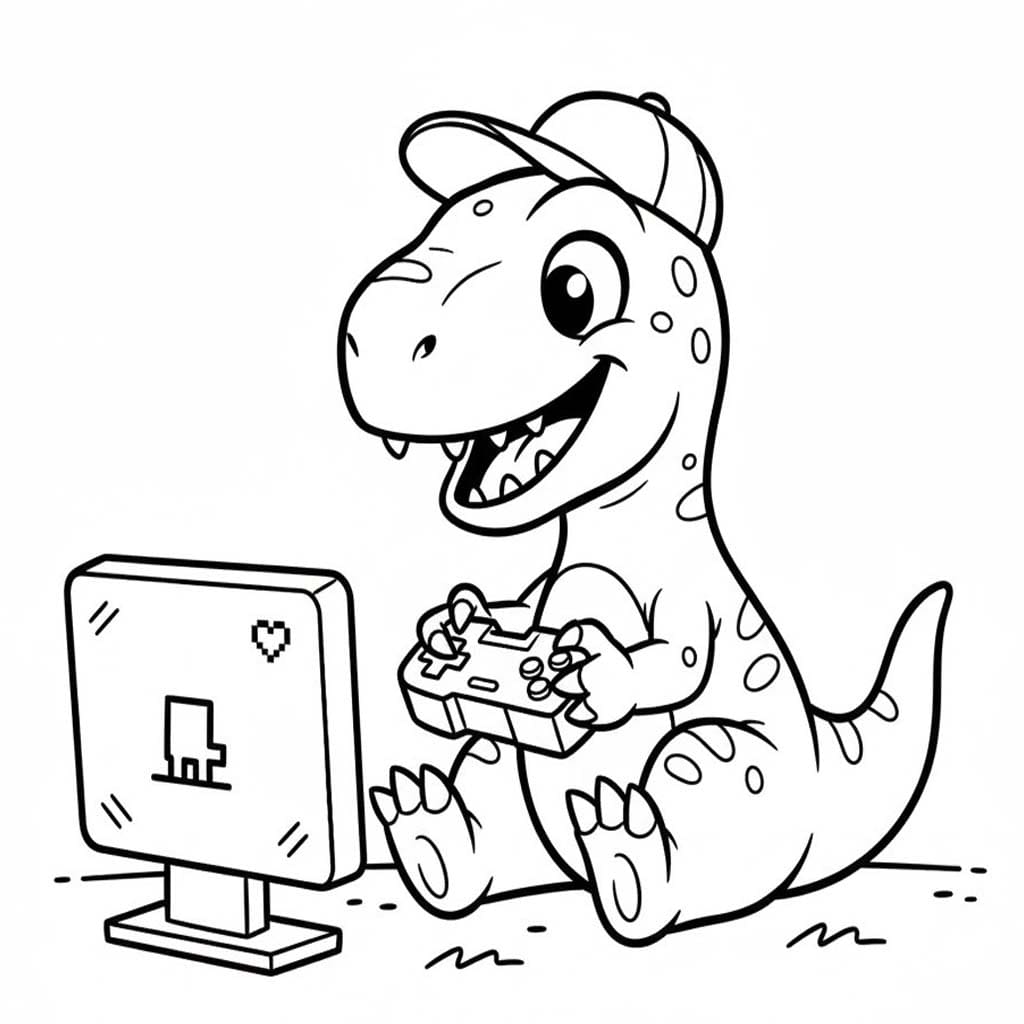 Fise de colorat cu Velociraptor gratuit simplu