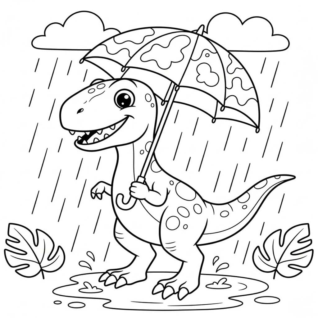 Fise de colorat cu Velociraptor gratuit uşor
