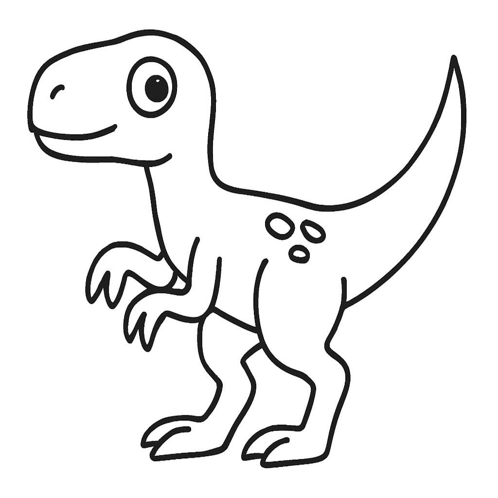 Fise de colorat cu Velociraptor imprimabil pentru copii