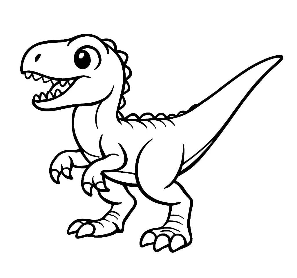 Fise de colorat cu Velociraptor imprimabil