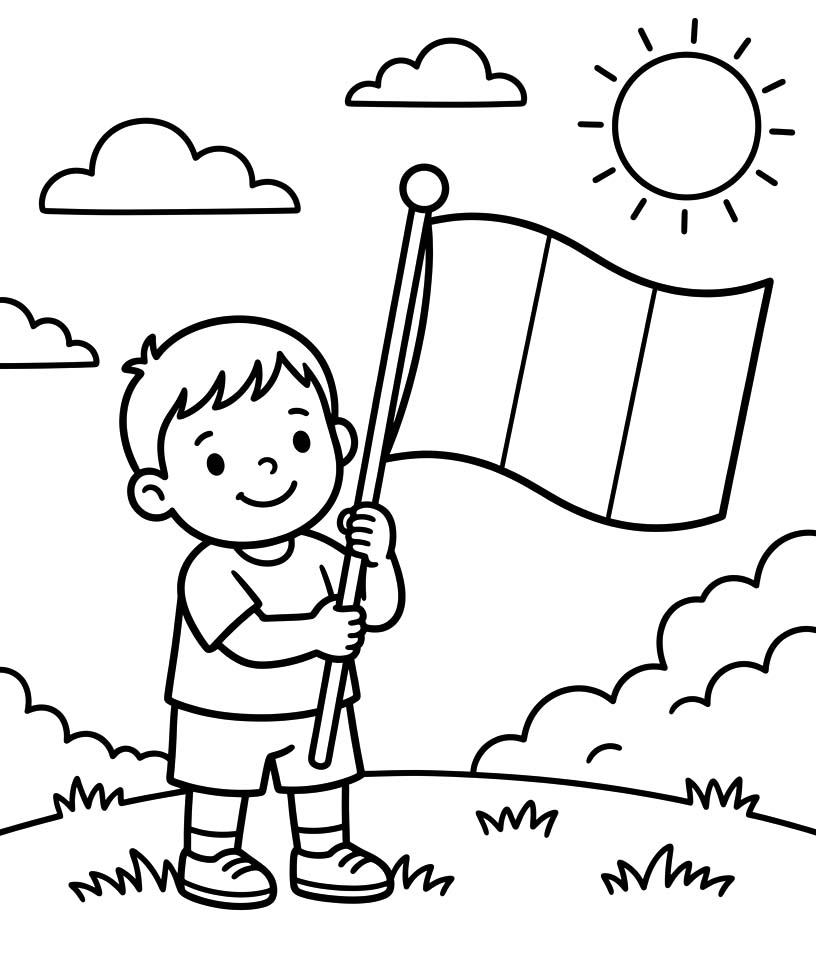 Fise de colorat cu Ziua Drapelului gratuit