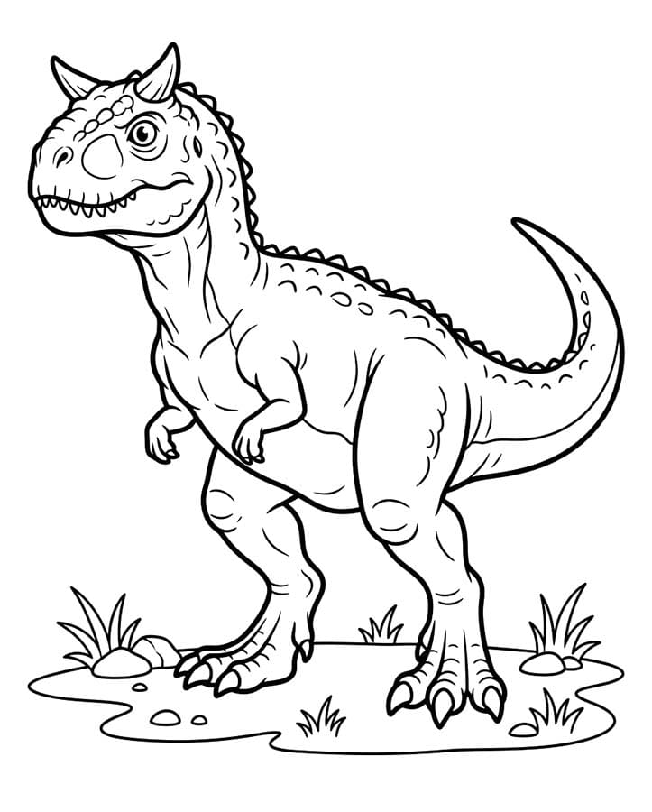 Fise de colorat cu Carnotaurus gratuit bazic