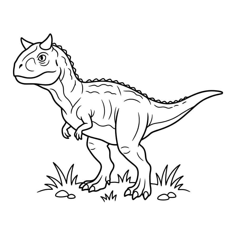 Fise de colorat cu Carnotaurus gratuit simplu