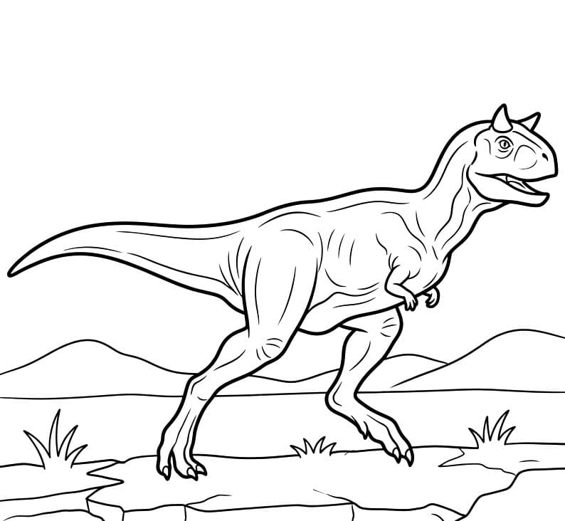Fise de colorat cu Carnotaurus gratuit