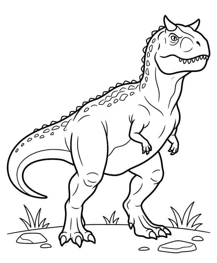 Fise de colorat cu Carnotaurus imprimabil gratuit bazic