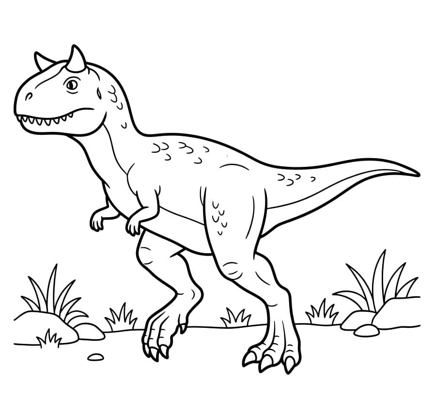 Fise de colorat cu Carnotaurus imprimabil gratuit pentru copii