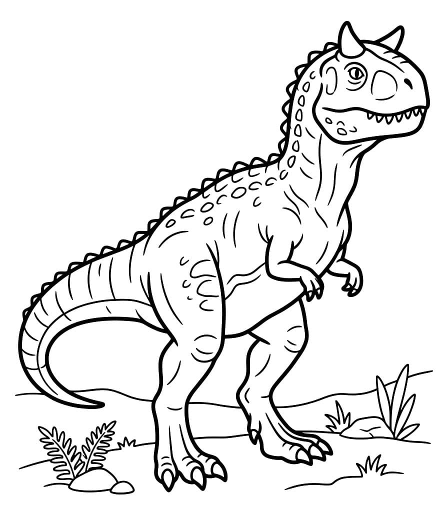 Fise de colorat cu Carnotaurus imprimabil pentru copii