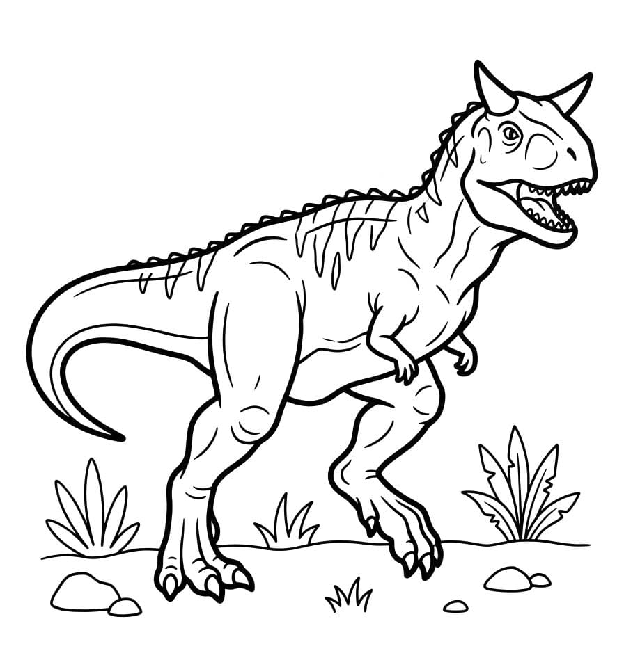 Fise de colorat cu Carnotaurus imprimabil uşor