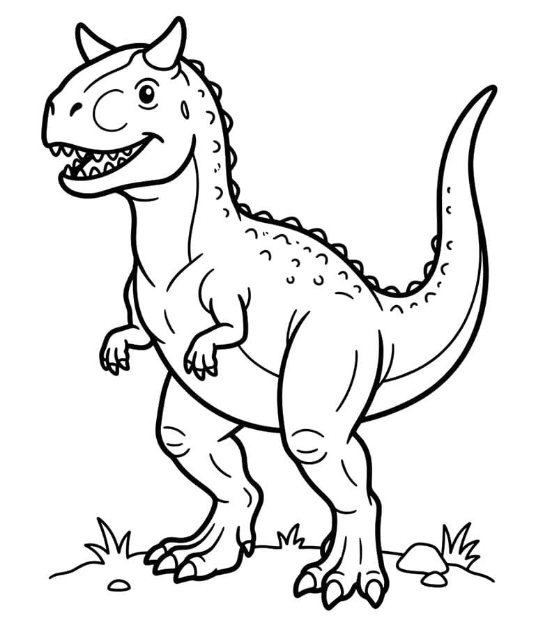 Fise de colorat cu Carnotaurus pentru copii