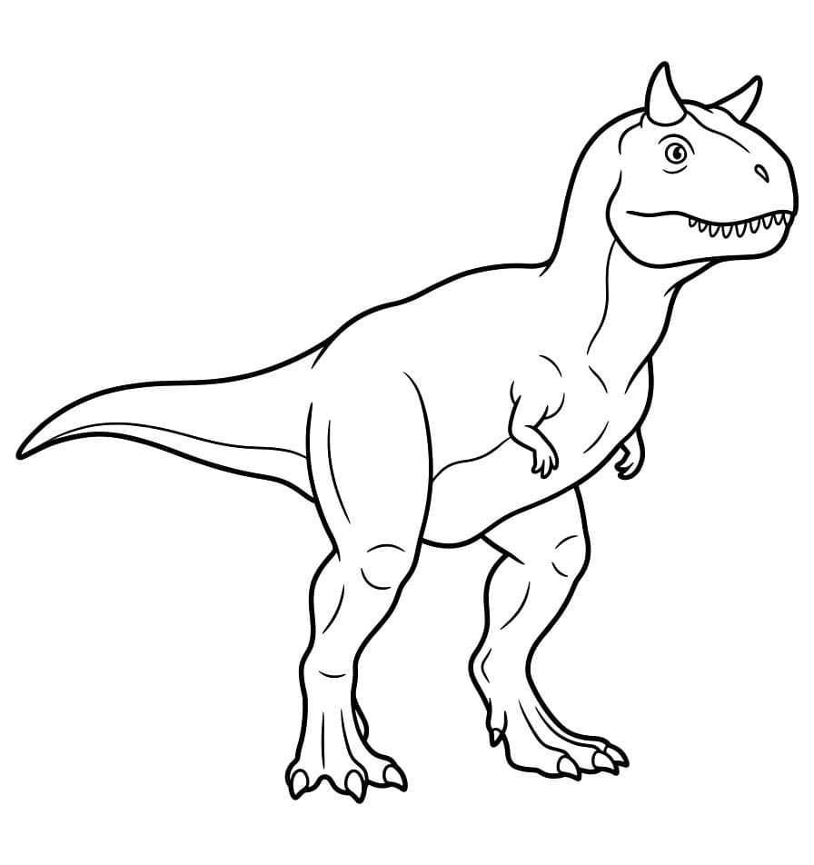 Fise de colorat cu Desenează Carnotaurus imprimabil bazic