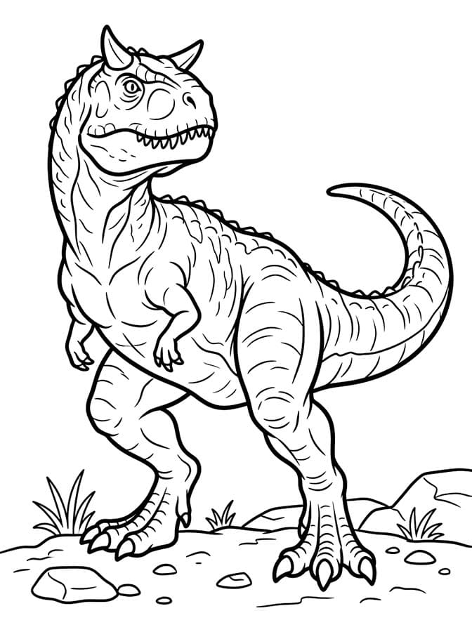 Fise de colorat cu Desenează Carnotaurus imprimabil uşor