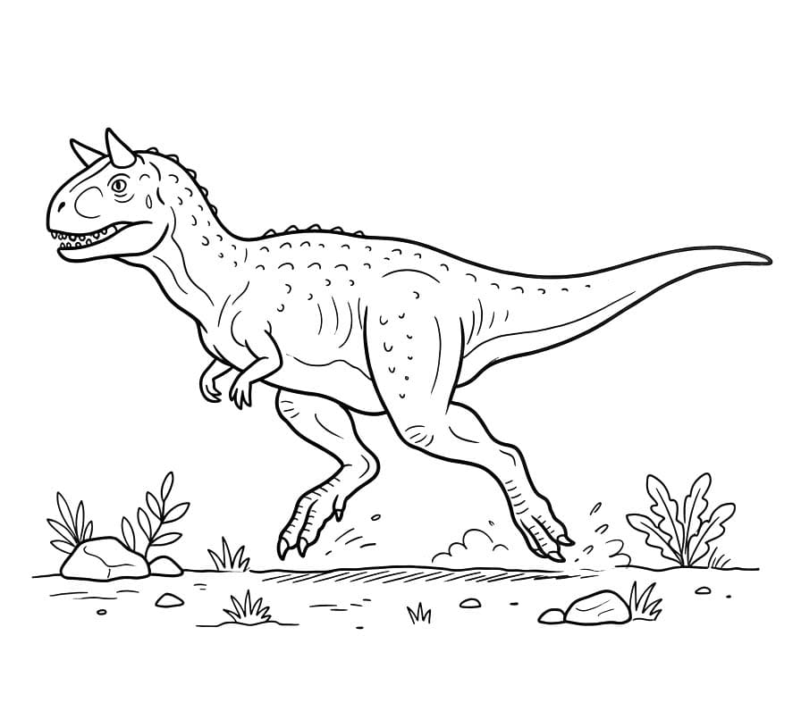 Fise de colorat cu Desenează Carnotaurus simplu