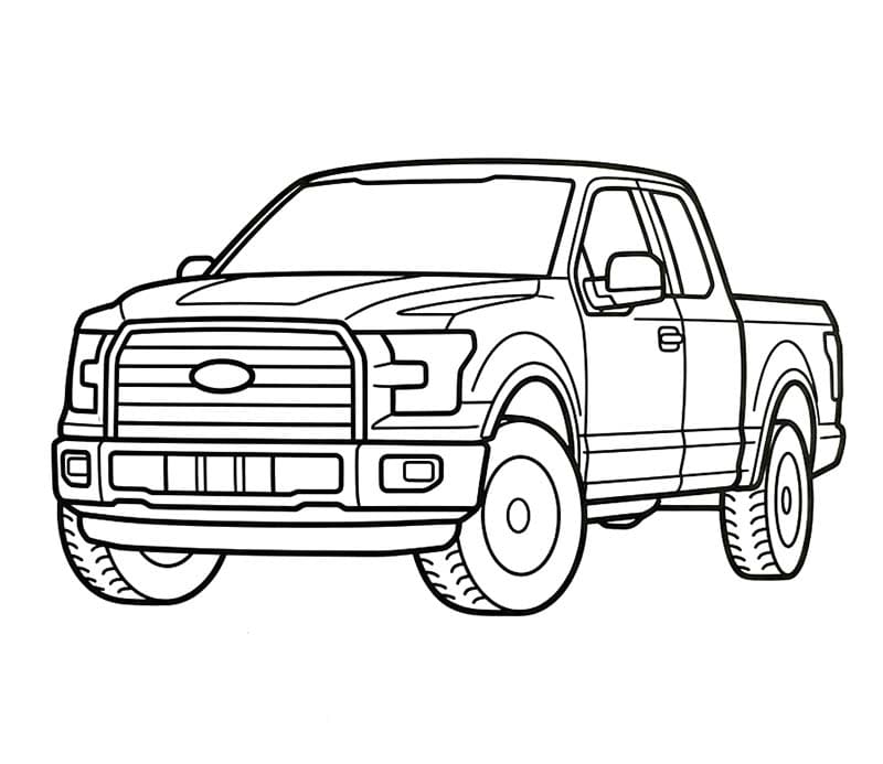 Fise de colorat cu Desenează Ford pentru copii