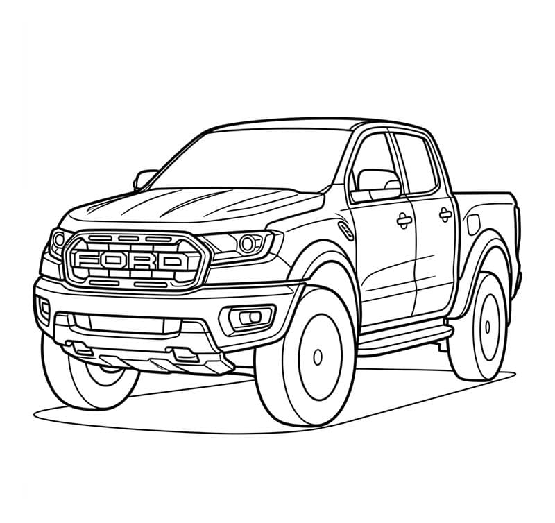 Fise de colorat cu Desenează Ford uşor la copii