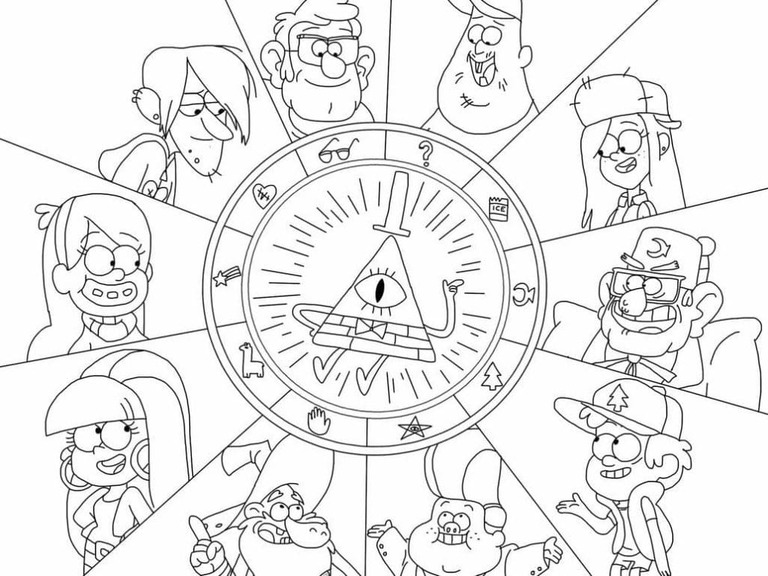 Planse de colorat cu Gravity Falls
