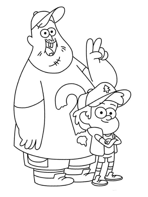Fise de colorat cu Desenează Gravity Falls gratuit bazic
