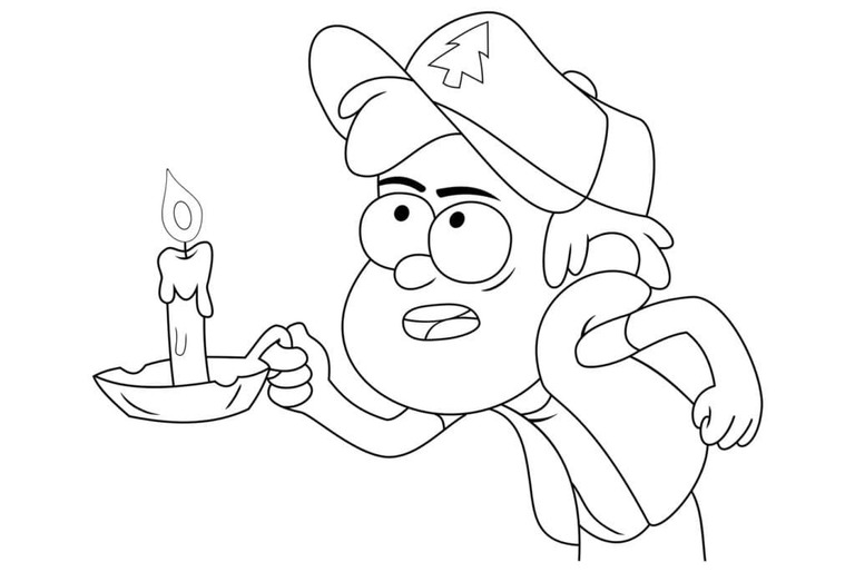 Fise de colorat cu Desenează Gravity Falls gratuit uşor