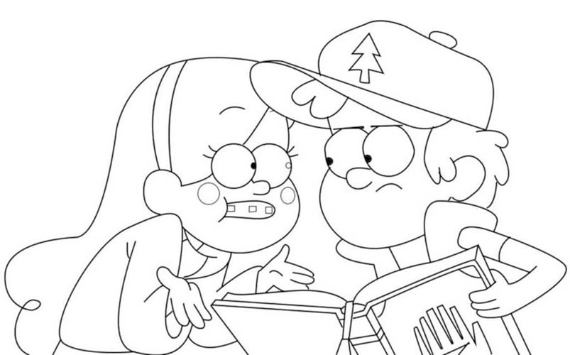 Fise de colorat cu Desenează Gravity Falls imprimabil gratuit bazic