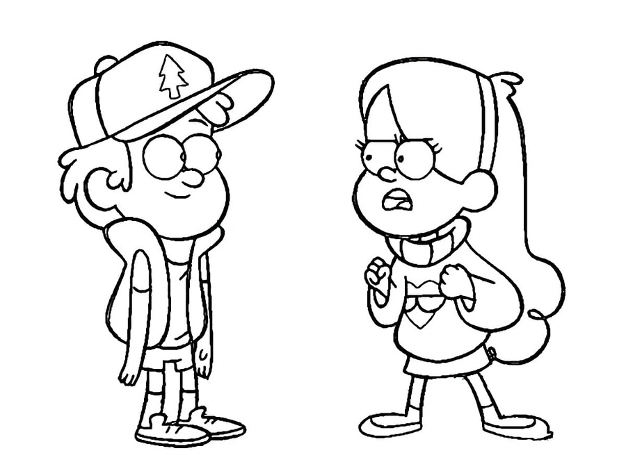 Fise de colorat cu Desenează Gravity Falls imprimabil gratuit