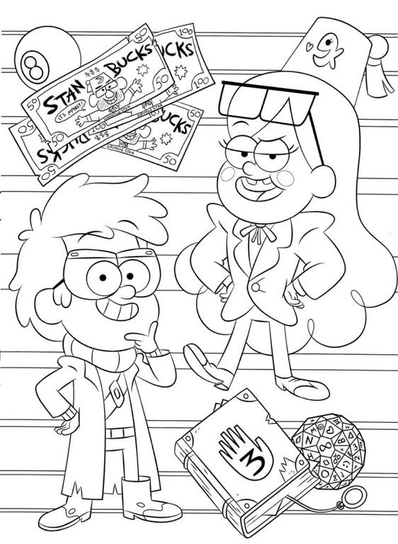 Fise de colorat cu Desenează Gravity Falls imprimabil