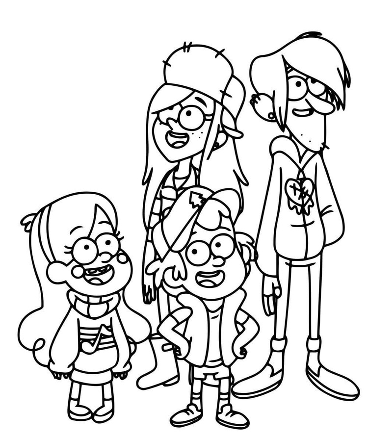 Fise de colorat cu Desenează Gravity Falls