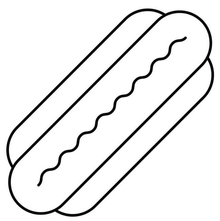 Fise de colorat cu Desenează Hot Dog imprimabil gratuit uşor