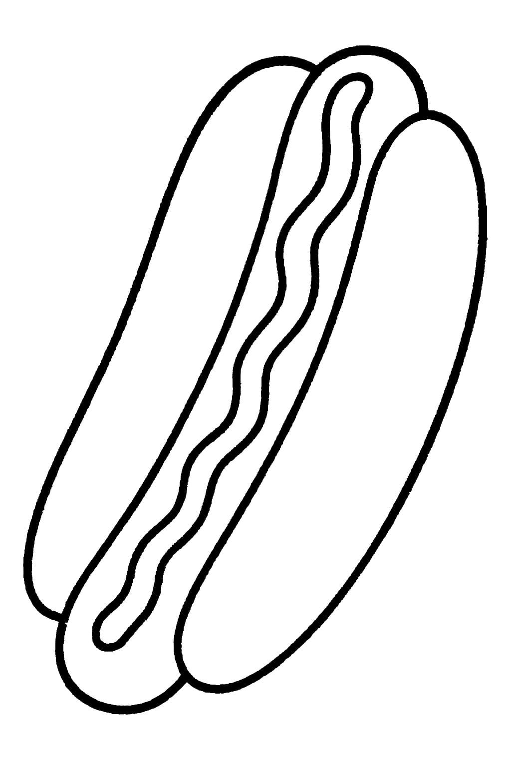 Fise de colorat cu Desenează Hot Dog uşor