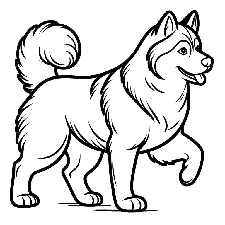 Fise de colorat cu Desenează Husky gratuit