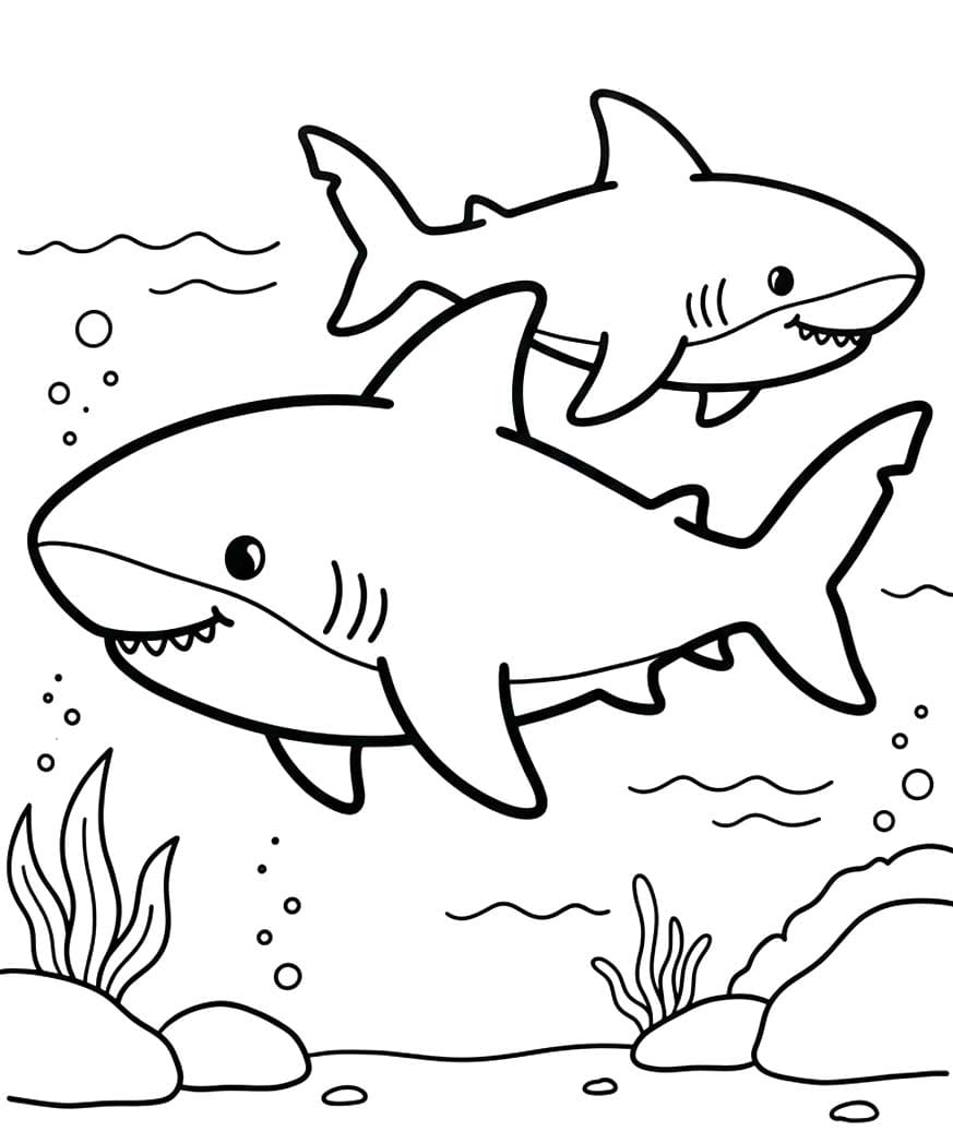 Fise de colorat cu Desenează Megalodon imprimabil