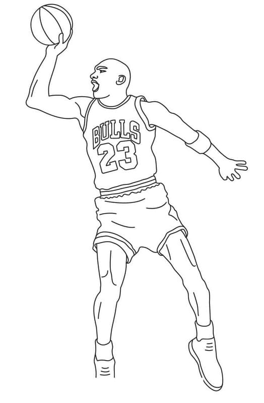 Fise de colorat cu Desenează Michael Jordan bazic