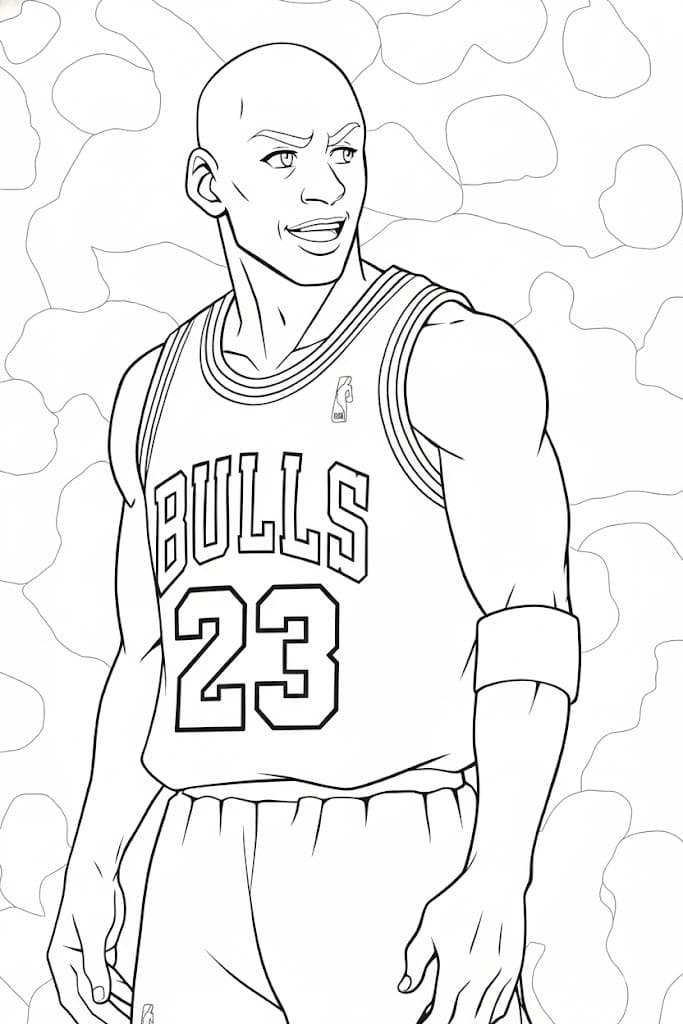 Fise de colorat cu Desenează Michael Jordan gratuit bazic