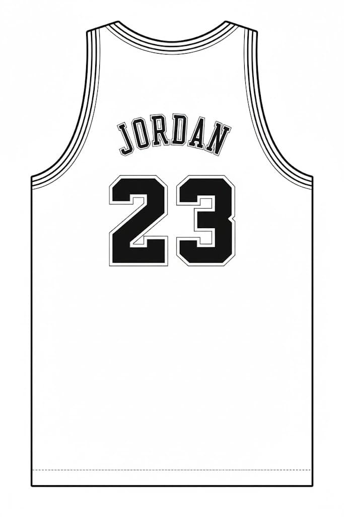 Fise de colorat cu Desenează Michael Jordan gratuit simplu