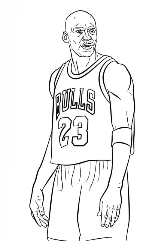 Fise de colorat cu Desenează Michael Jordan gratuit