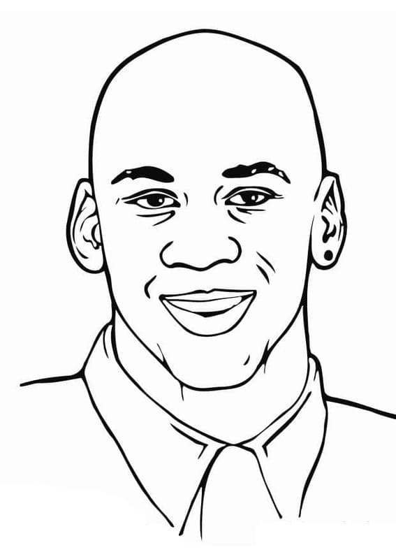 Fise de colorat cu Desenează Michael Jordan simplu