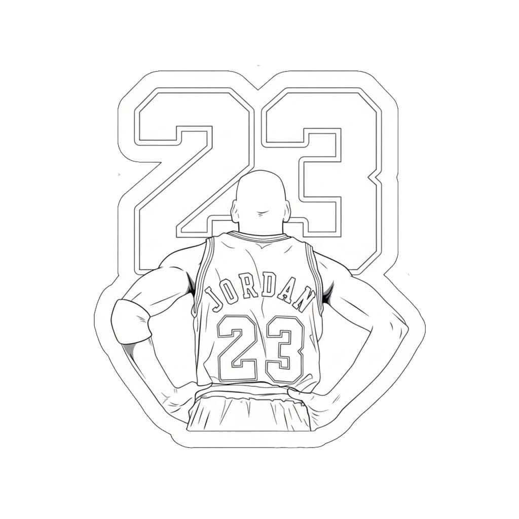 Fise de colorat cu Desenează Michael Jordan uşor