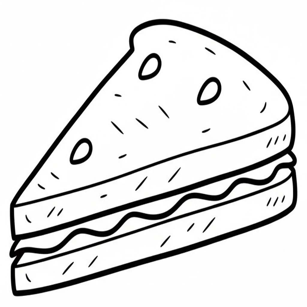 Fise de colorat cu Desenează Sandwich imprimabil gratuit bazic