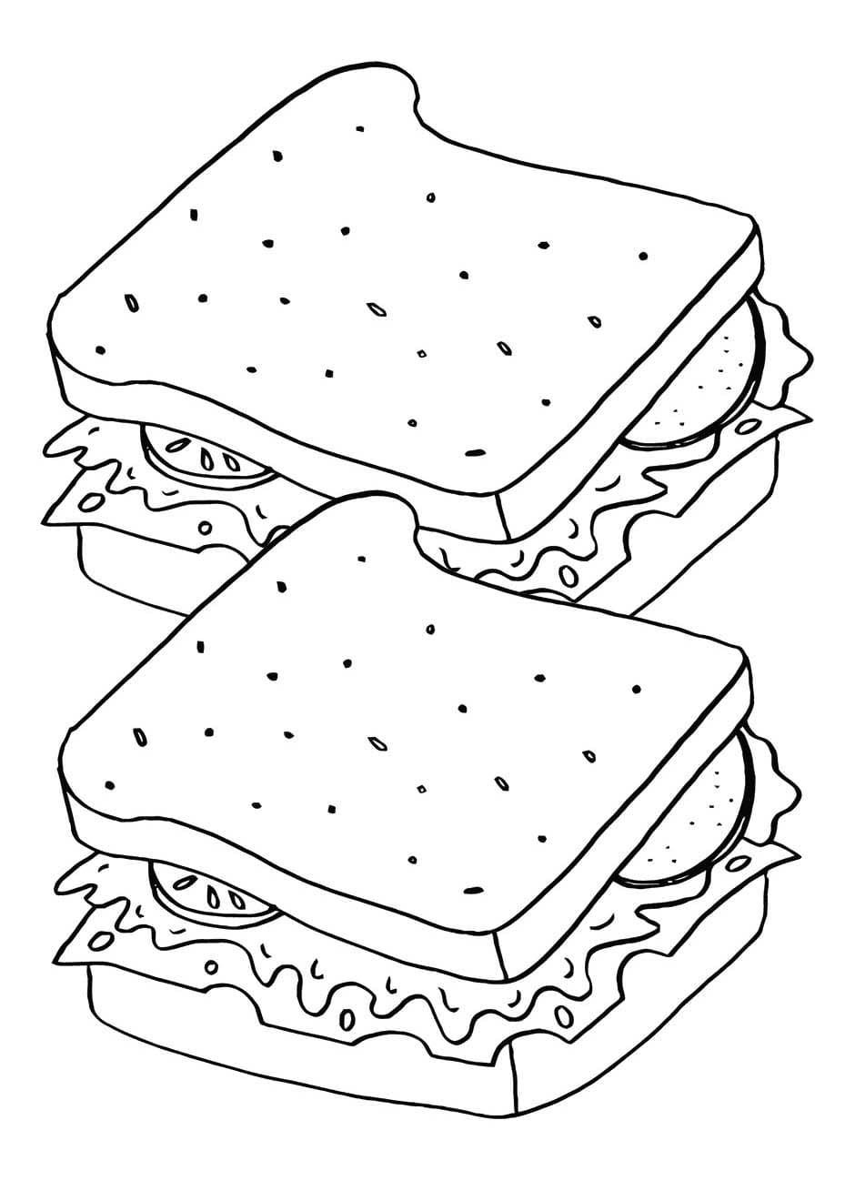 Planse de colorat cu Sandwich