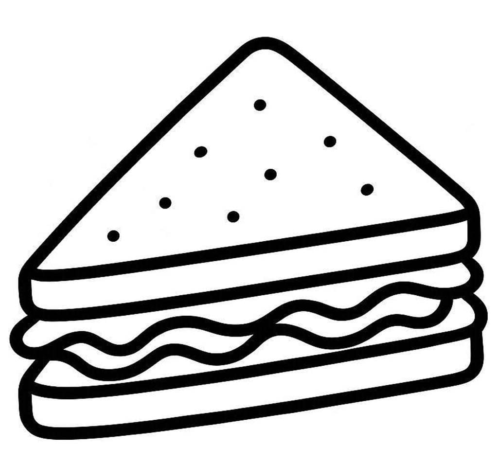 Fise de colorat cu Desenează Sandwich