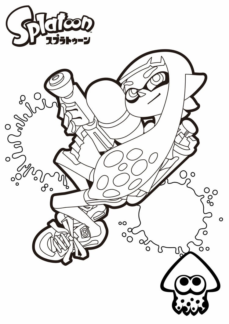 Fise de colorat cu Desenează Splatoon imprimabil pentru copii