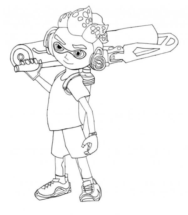 Fise de colorat cu Desenează Splatoon imprimabil uşor