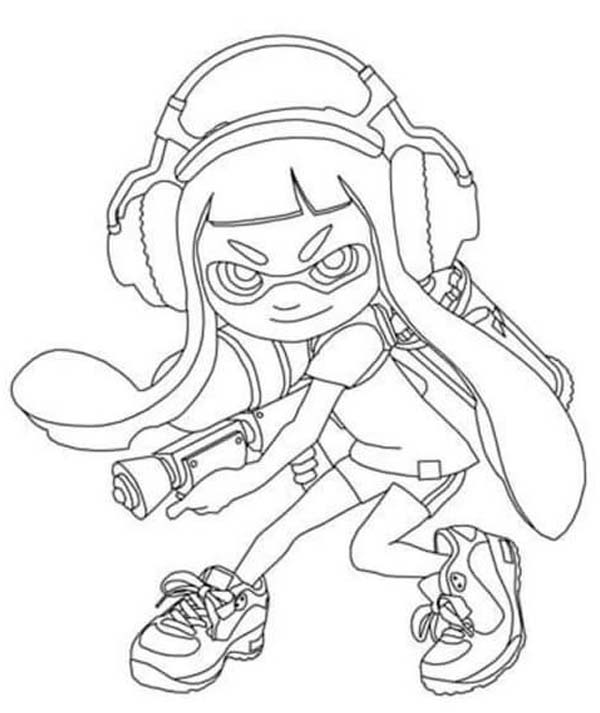Fise de colorat cu Desenează Splatoon simplu