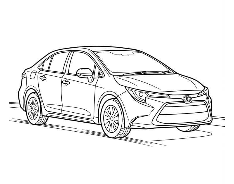 Fise de colorat cu Desenează Toyota imprimabil gratuit simplu