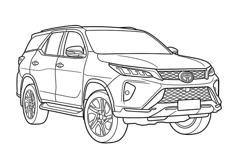 Fise de colorat cu Desenează Toyota pentru copii