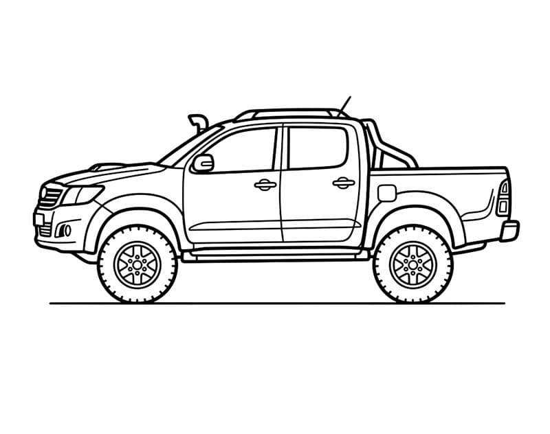 Fise de colorat cu Desenează Toyota simplu la copii