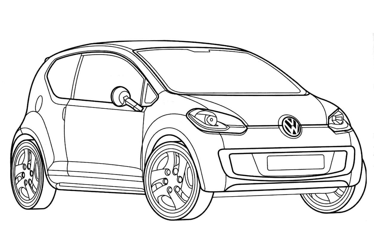 Fise de colorat cu Desenează Volkswagen bazic la copii